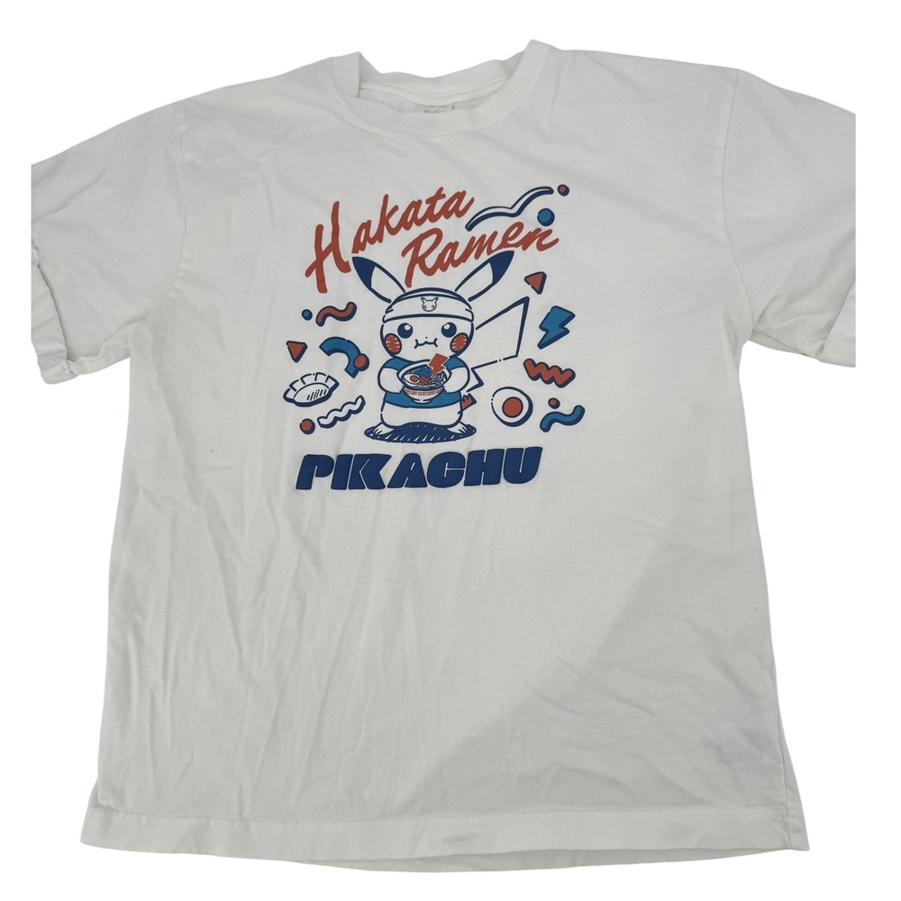Pokemon Center‎ Fukuoka Pikachu T Shirt Large Hakata Ramen White Graphic Japan